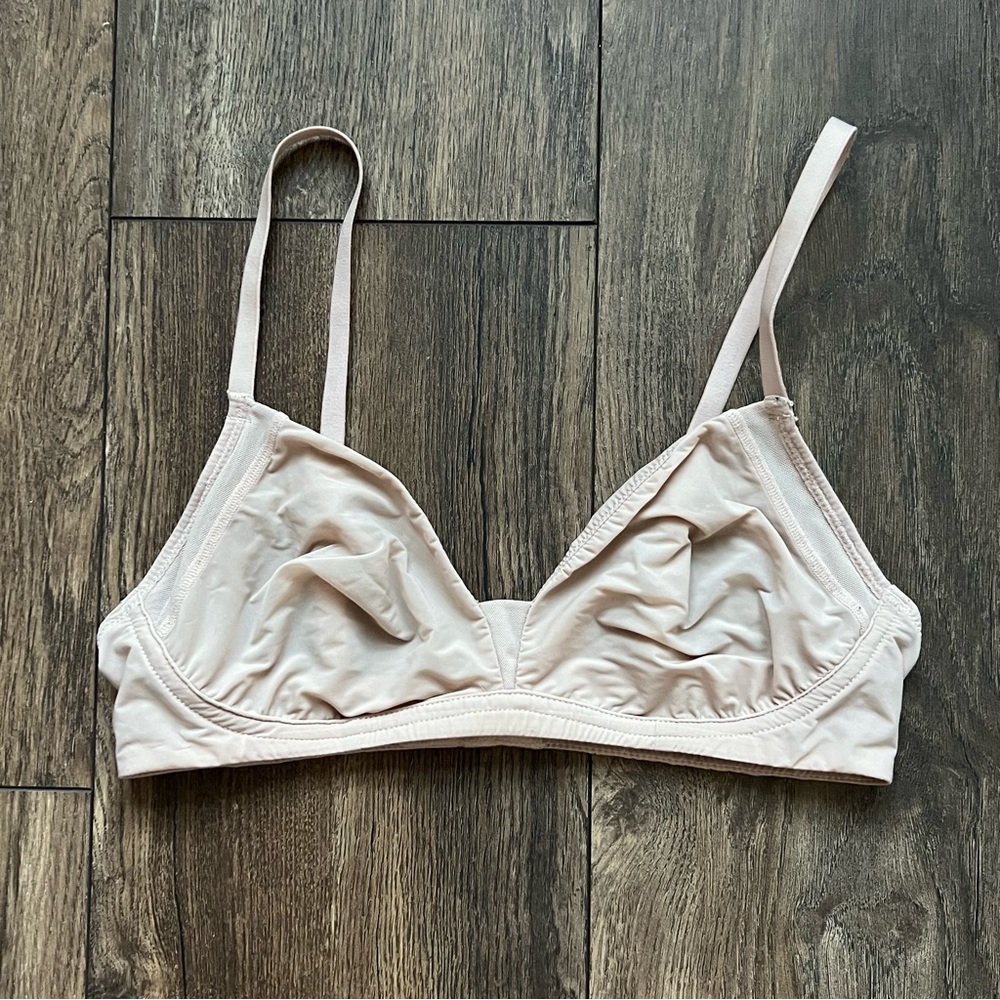 Madewell Mesh Trim Nude Basic Bra Sz M